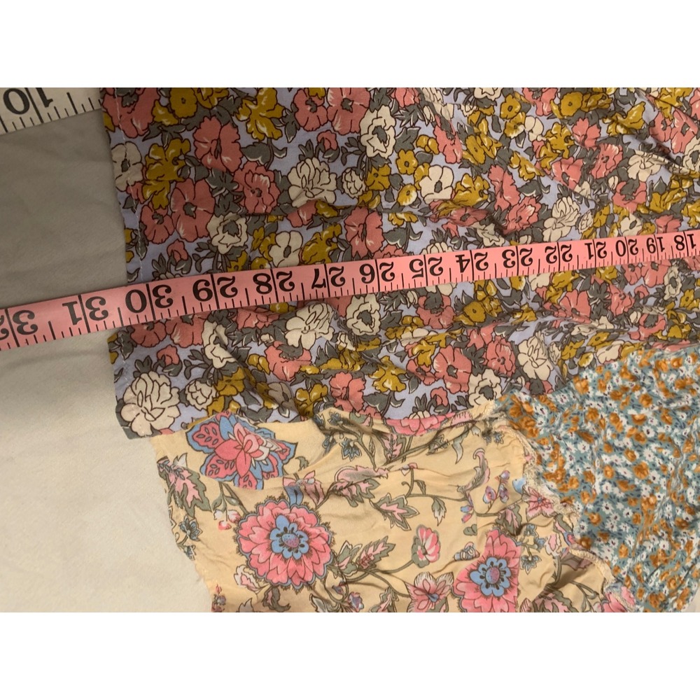 GiGio USA Womens Small Patchwork Floral Tassel Tie Mini Dress Boho Mixed Print - Picture 9 of 9